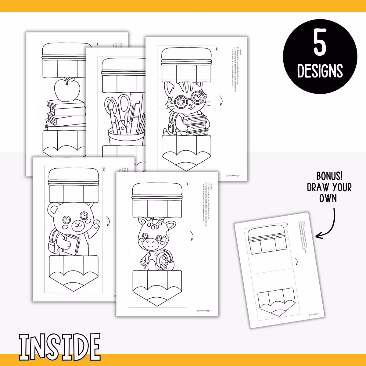 Printable Back to School Colouring Fun - Pencil Craft for Kids