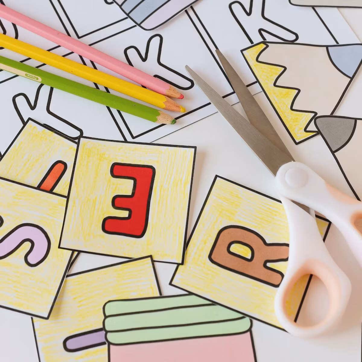 Printable Pencil Name Sign Craft for Kids