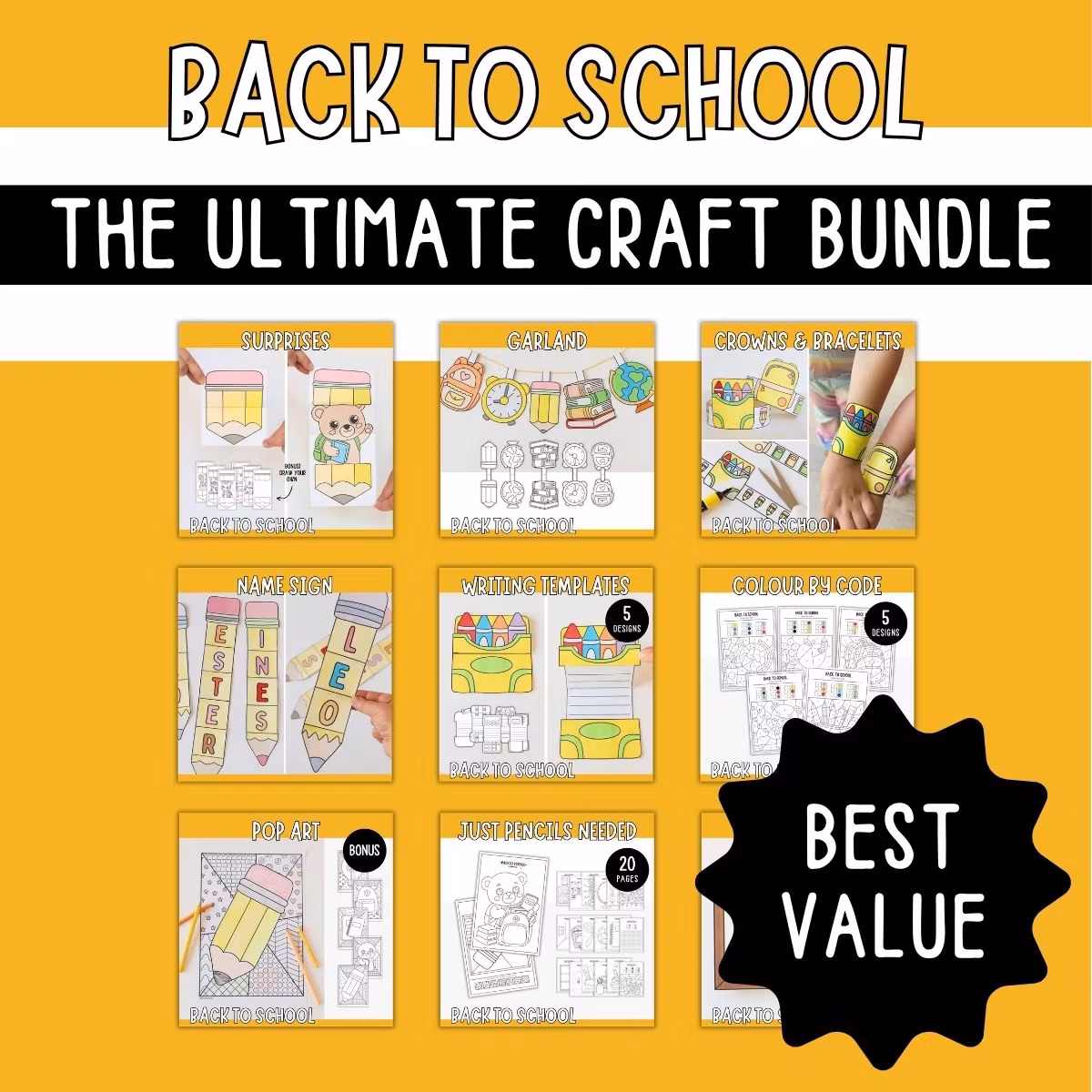 The Ultimate Back to School Craft Bundle - Printables for Kids