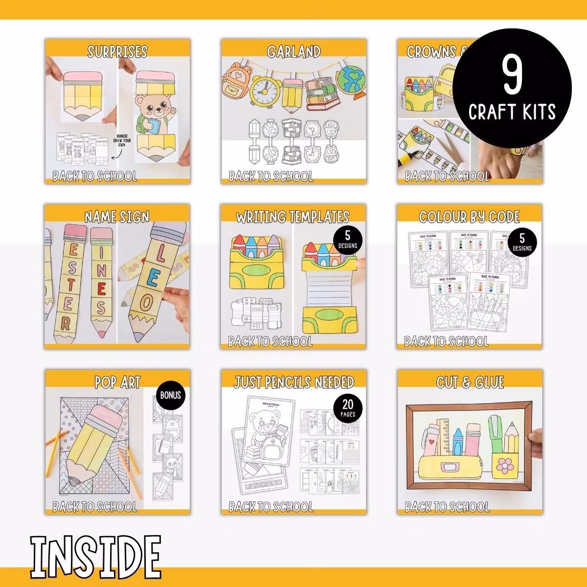 The Ultimate Back to School Craft Bundle - Printables for Kids