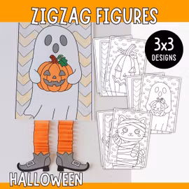 Zigzag Figures - Halloween Craft for Kids