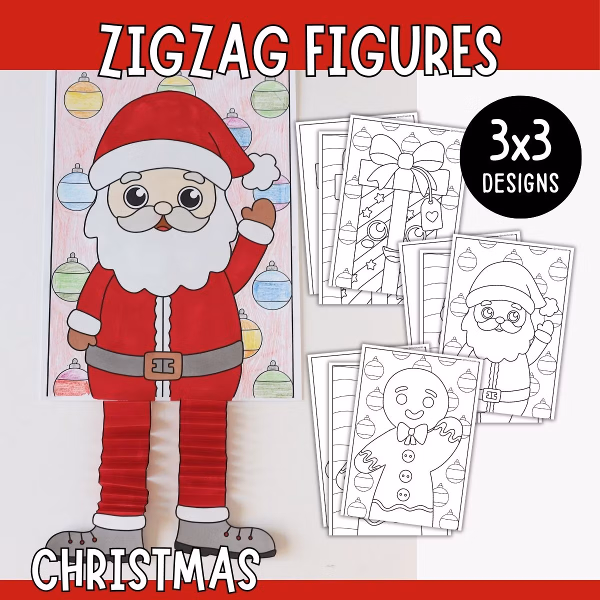 Zigzag Figures - Christmas Craft for Kids