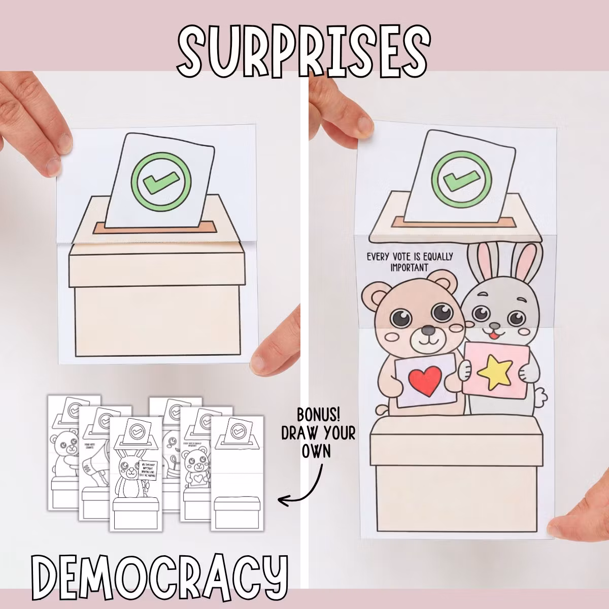 Democracy Craft for Kids - Open the Ballot Box