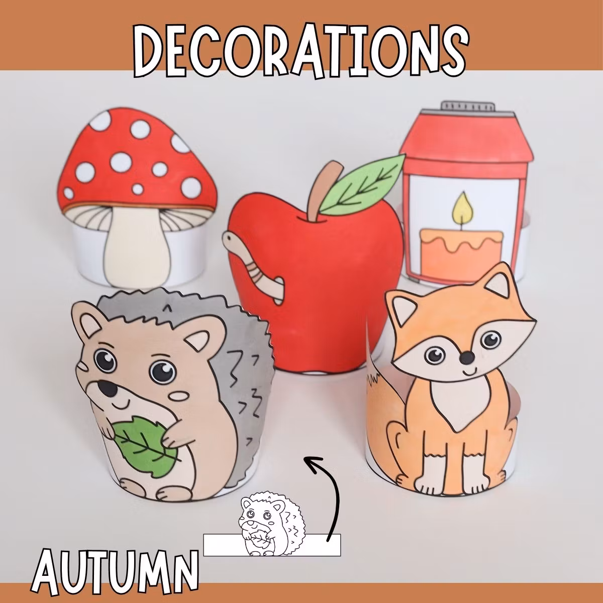 Standing Autumn Decorations - Printable Craft for Kids