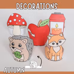 Standing Autumn Decorations - Printable Craft for Kids