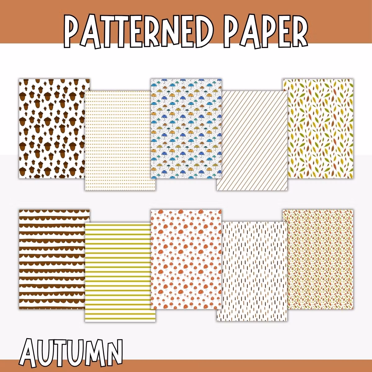 Autumn Patterned Paper - Printable Craft Sheets