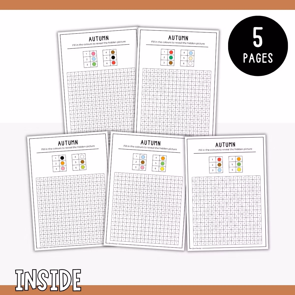 Autumn Pixel Art - Printable Craft for Kids