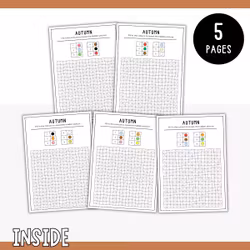 Autumn Pixel Art - Printable Craft for Kids