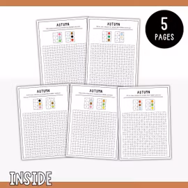 Autumn Pixel Art - Printable Craft for Kids