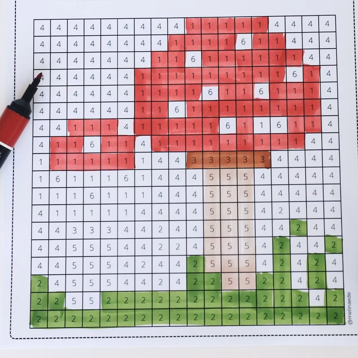 Autumn Pixel Art - Printable Craft for Kids