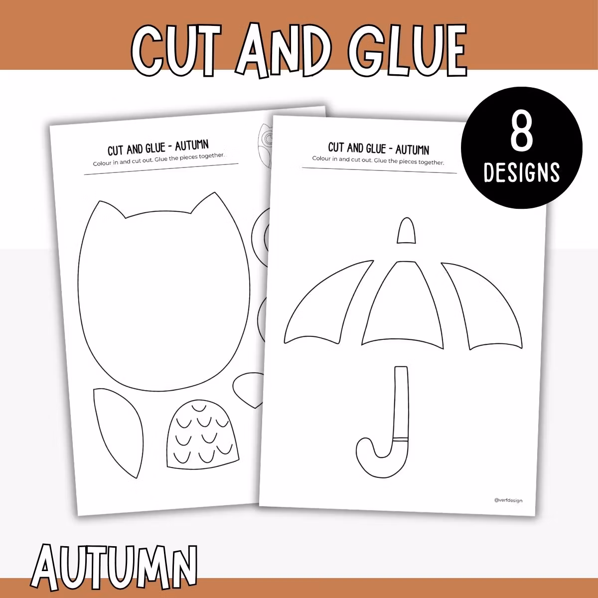 Autumn Cut and Stick Craft for Kids