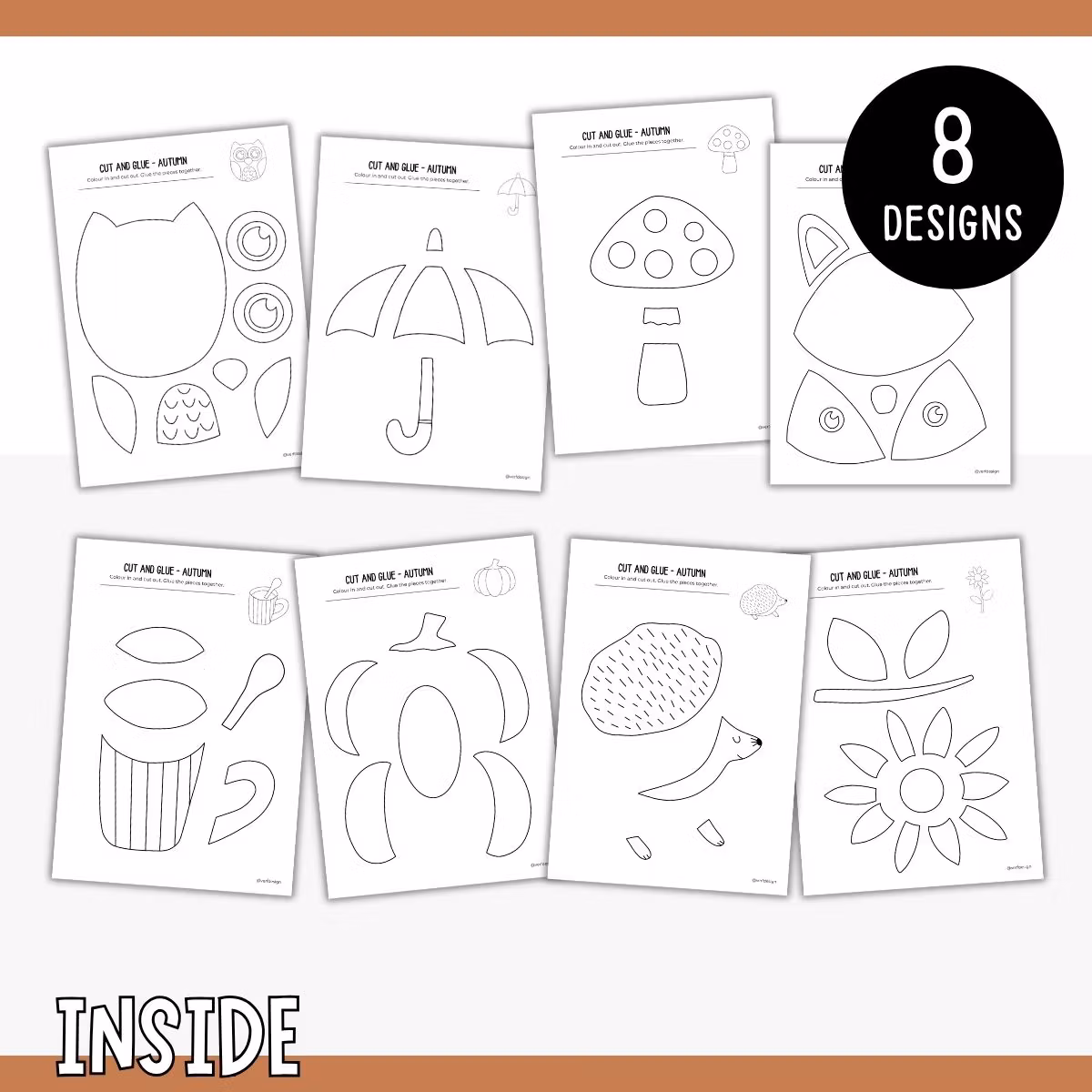 Autumn Cut and Stick Craft for Kids
