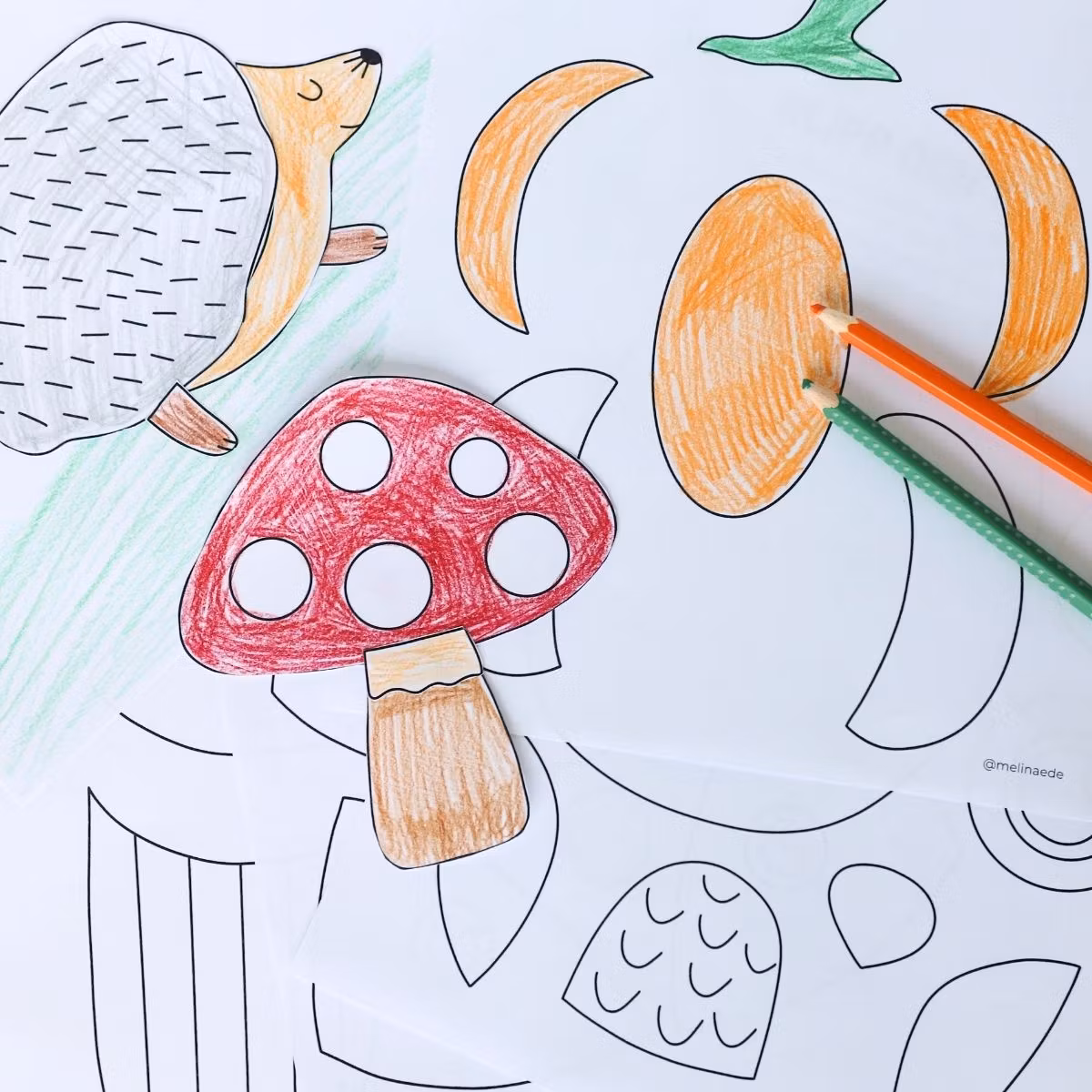 Autumn Cut and Stick Craft for Kids