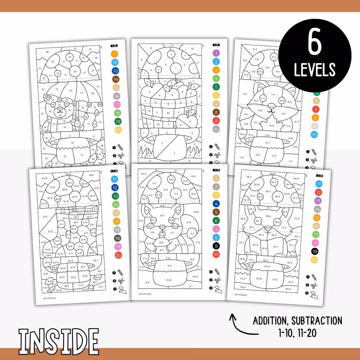 Colour by Code Maths to 20 (Addition & Subtraction) - Autumn