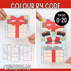 Colour by Code Maths to 20 (Addition & Subtraction) - Christmas