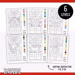 Colour by Code Maths to 20 (Addition & Subtraction) - Christmas
