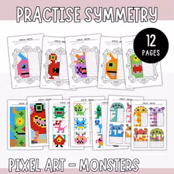Symmetry Pixel Pictures - Monsters