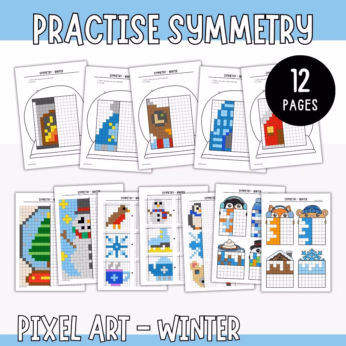 Symmetry Pixel Pictures - Winter