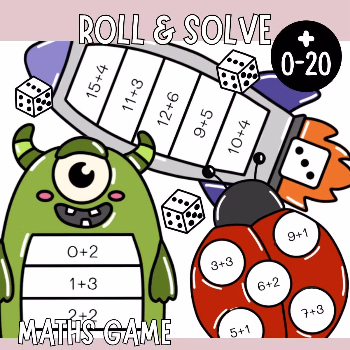 Roll & Solve (10 Maths Games) - Addition Within 20