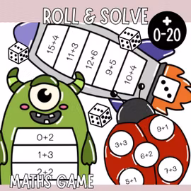 Roll & Solve (10 Maths Games) - Addition Within 20