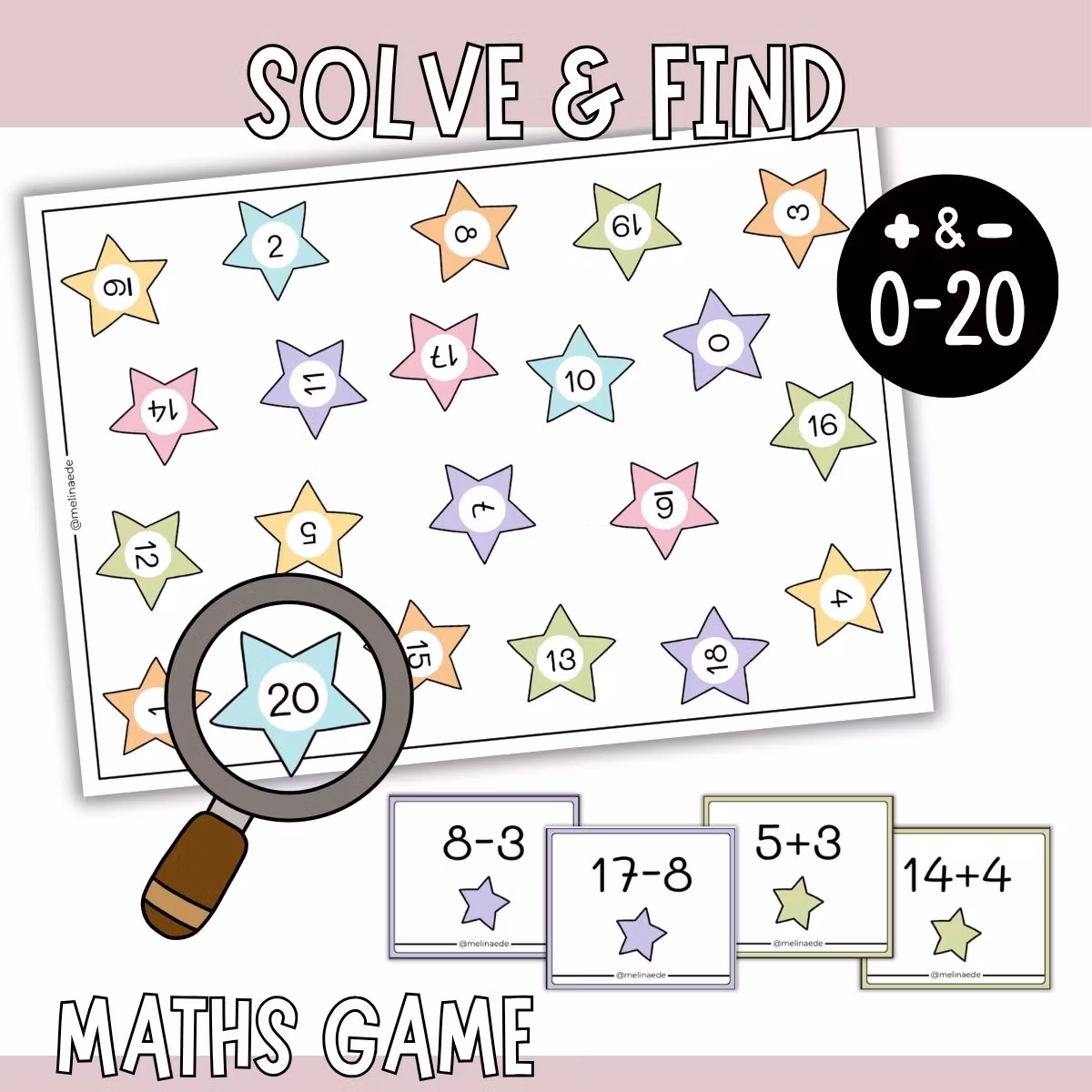 Solve & Find - Addition & Subtraction Within 20