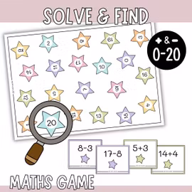 Solve & Find - Addition & Subtraction Within 20
