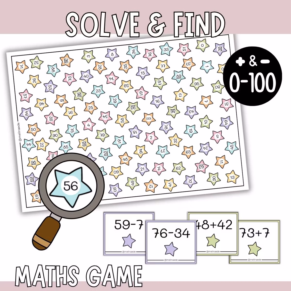 Solve & Find - Addition & Subtraction Within 100