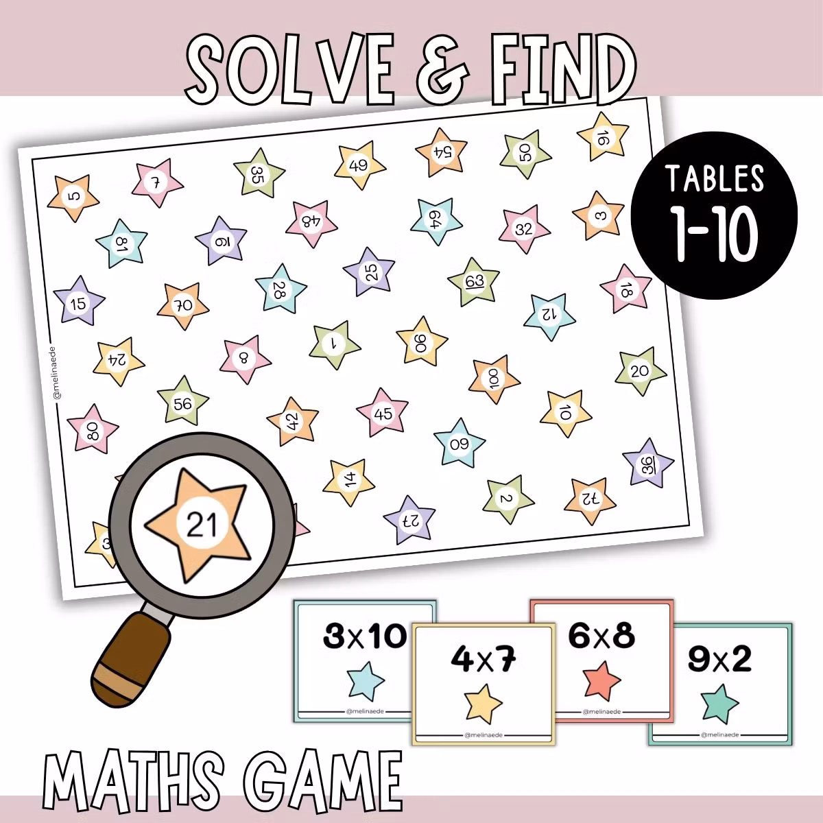 Solve & Find - Times Tables 1-10 Multiplication Game