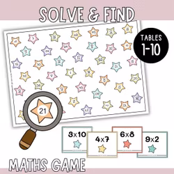 Solve & Find - Times Tables 1-10 Multiplication Game