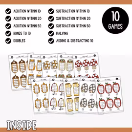 10 Autumn Maths Games - Roll & Solve