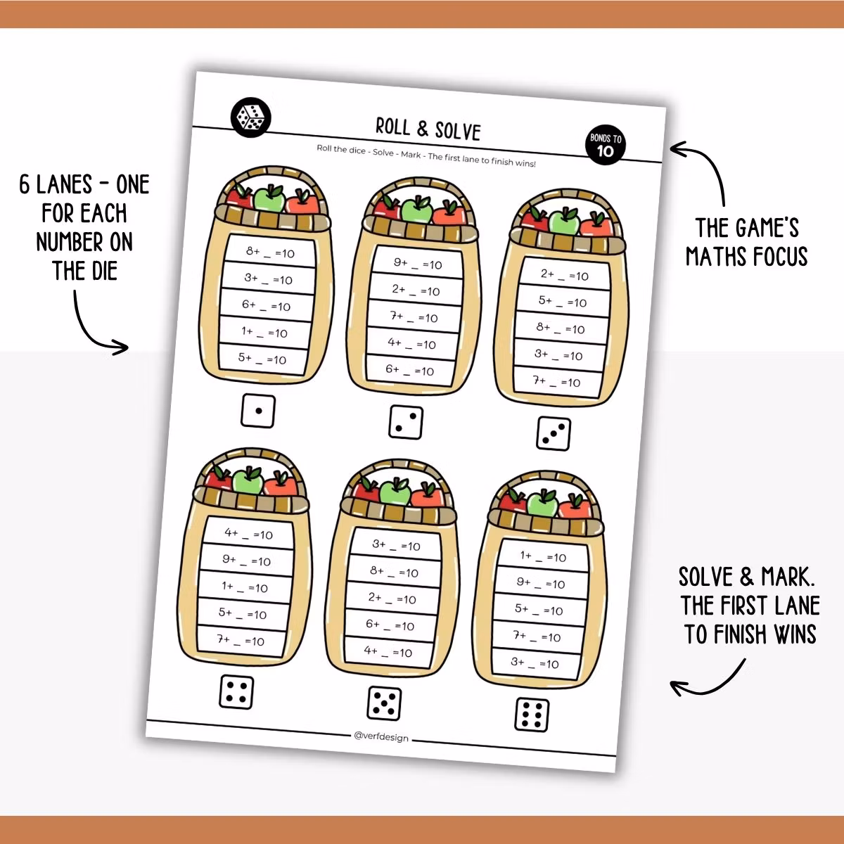 10 Autumn Maths Games - Roll & Solve