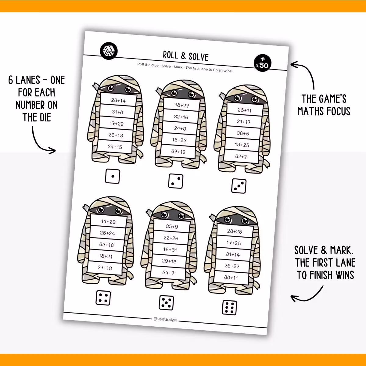 10 Halloween Maths Games - Roll & Solve