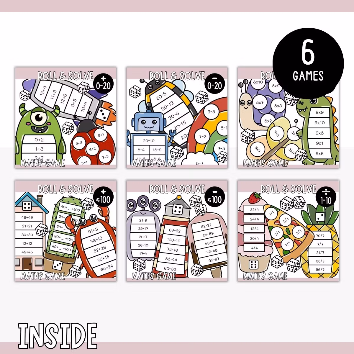 Roll & Solve - Maths Games Bundle