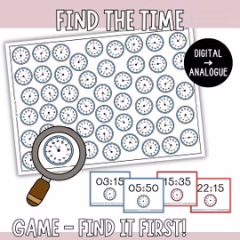 Find the Time - Digital and Analogue Clock Matching Game