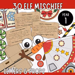 30 Ready-to-Use Elf Mischief Activities - Letters & Props (Year 1)