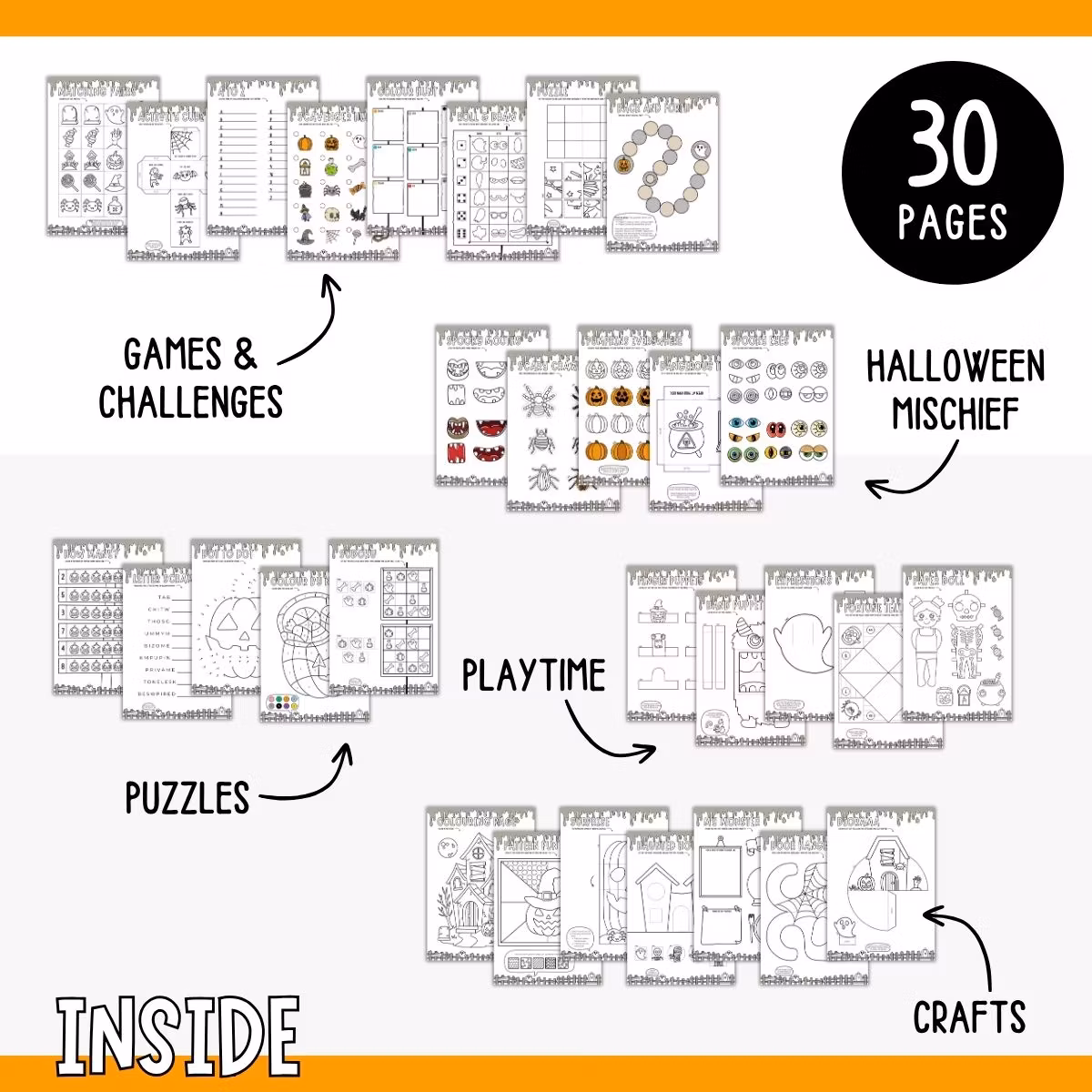 Halloween No-Prep Activity Pack - 30 Printable Activities