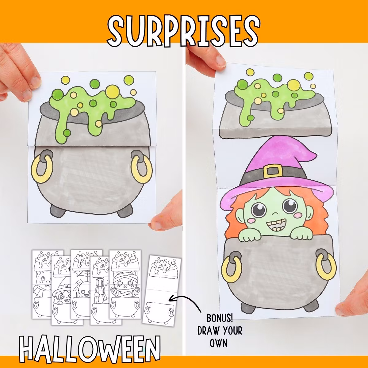 Halloween Surprise Craft - Lift-Up Cauldron