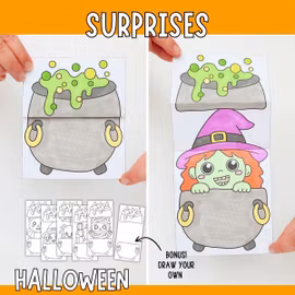 Halloween Surprise Craft - Lift-Up Cauldron