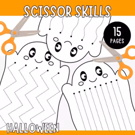 Halloween Scissor Skills - Cutting Practice (15 Pages)