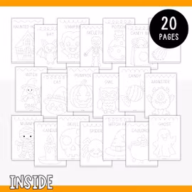 Halloween Tracing Practice - Fine Motor Worksheets (20 Pages)