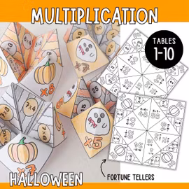 Halloween Multiplication Fortune Tellers - Times Tables 1-10