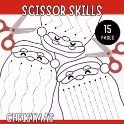 Christmas Scissor Skills - Cutting Practice (15 Pages)