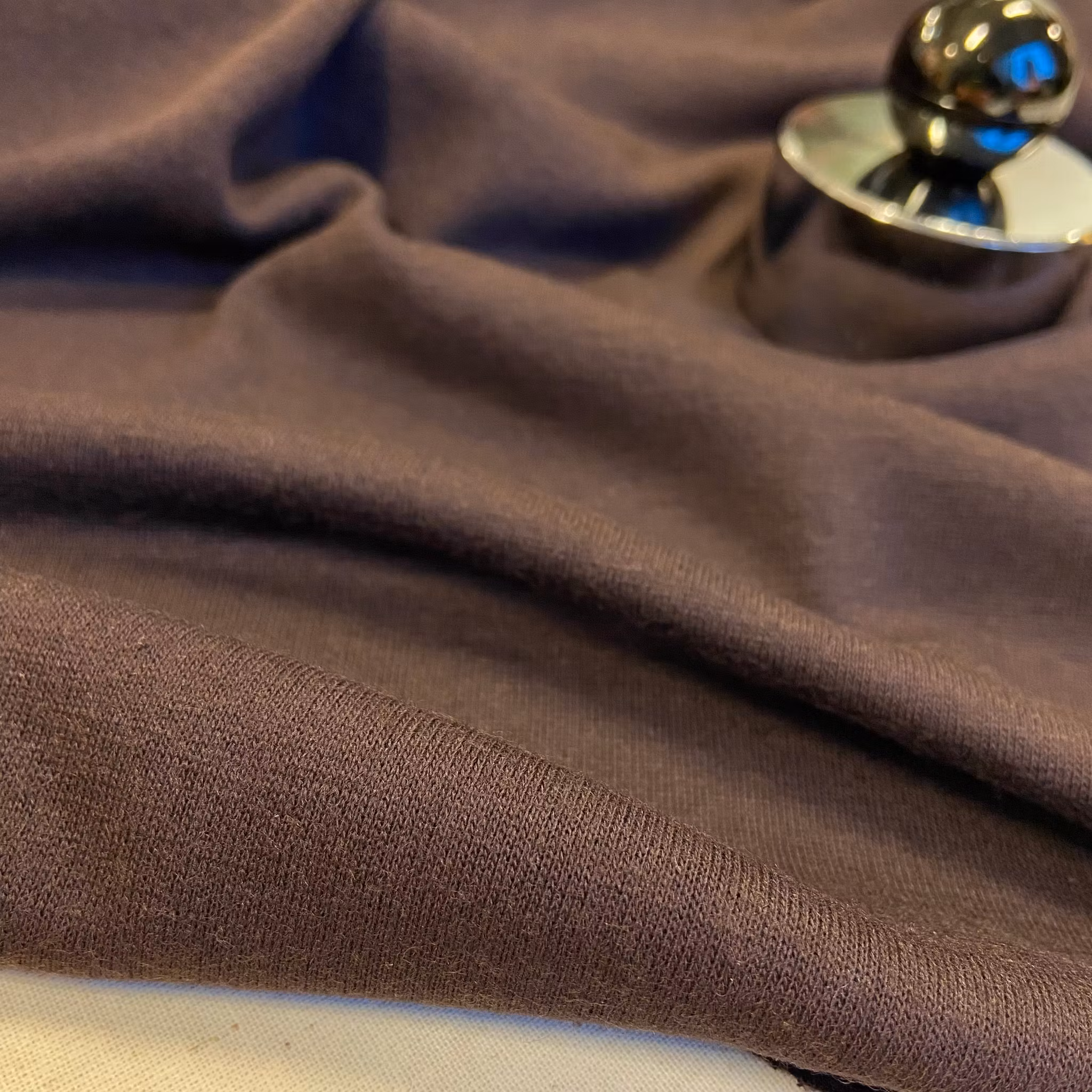 Viskos/Ull/Kashmir Singeljersey Aubergine