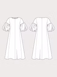 Balloon Sleeve Dress (XL-3XL)