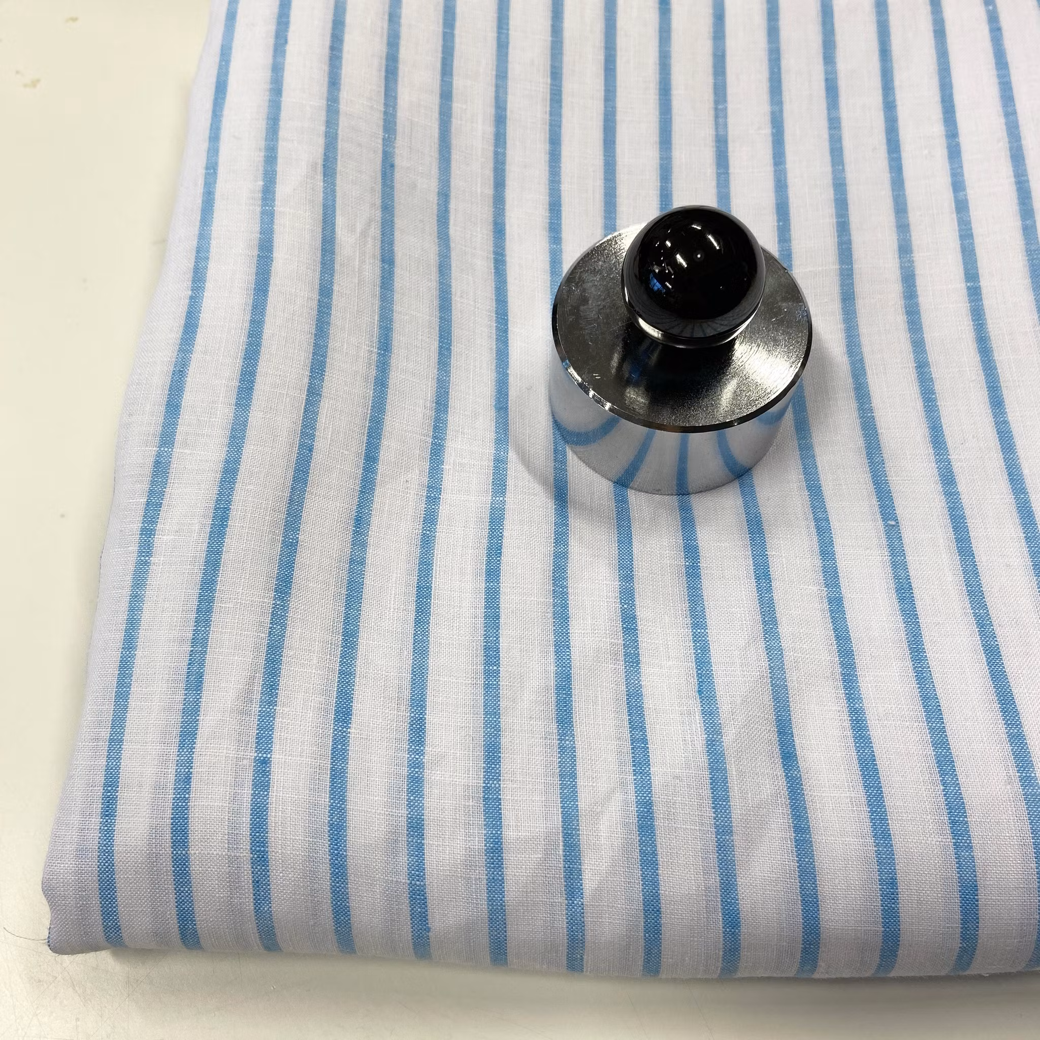 2m Linne Vit/ljusturkos långrandig