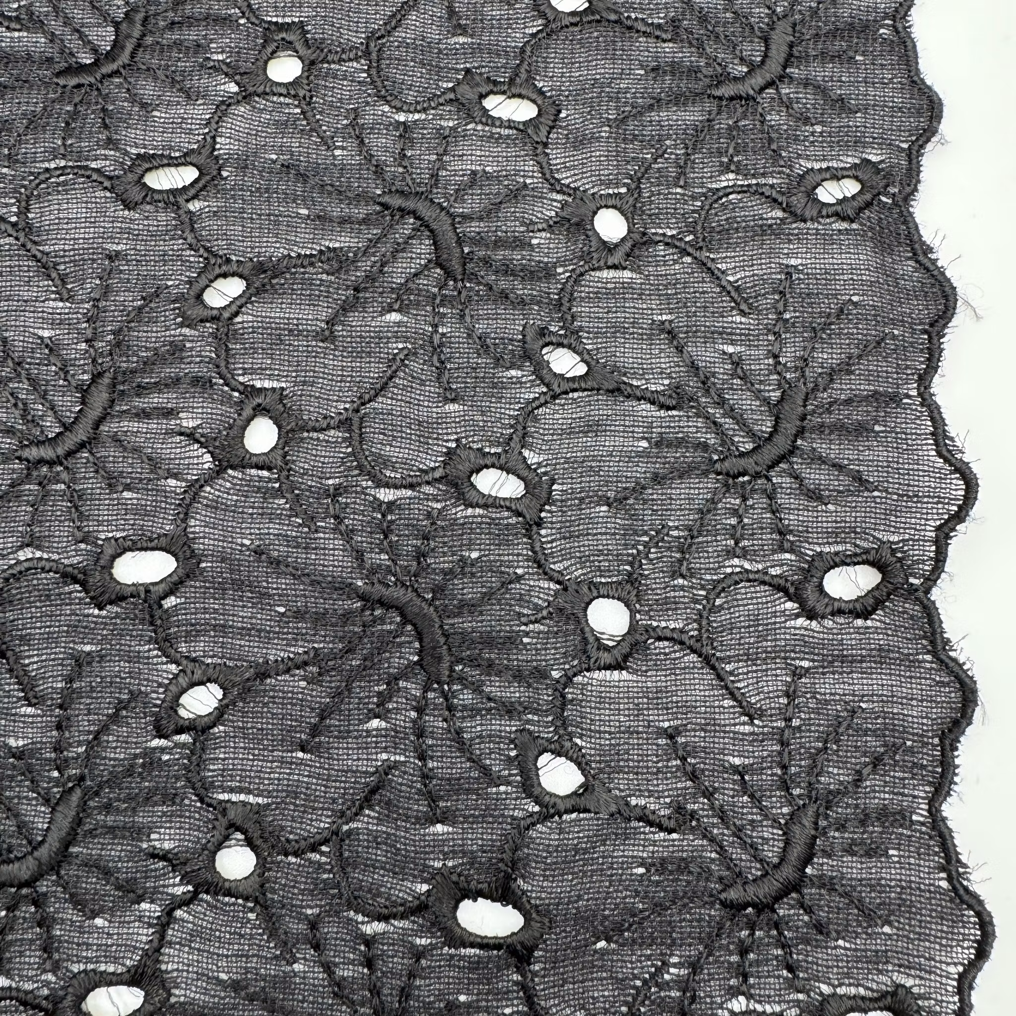 3m Ullbrodyr organza svart G. Vall*