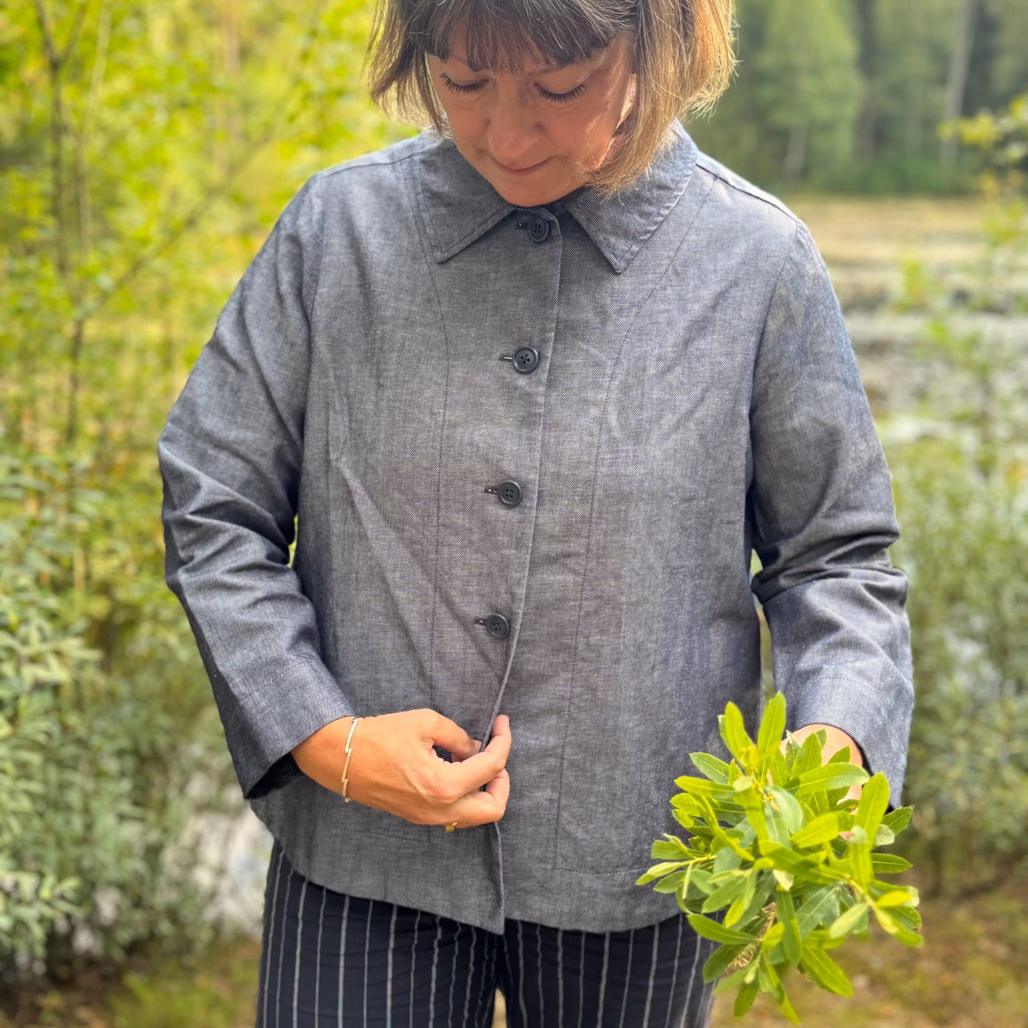 0,6m bomull/lin tunn denim