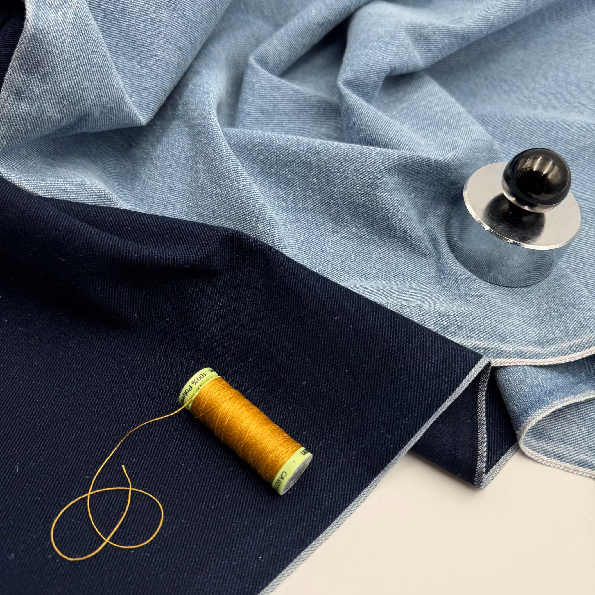 2,4m Selvedge ekodenim ljusblå tvättad Pangai*