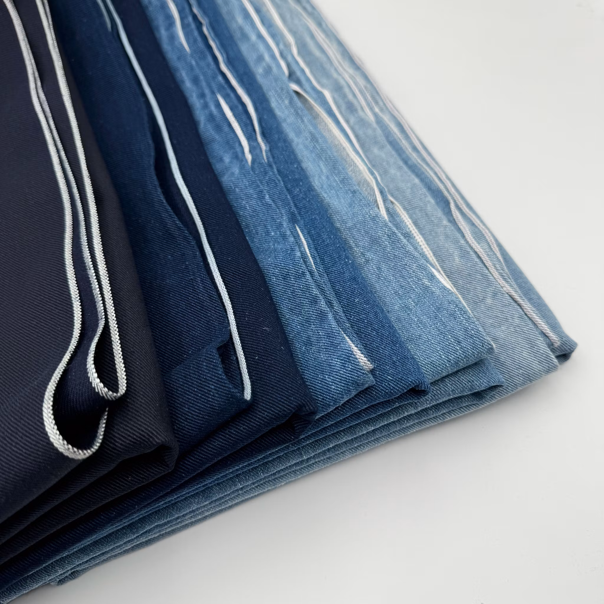 3m Selvedge ekodenim ljusblå tvättad Pangai* grov tråd i kanten