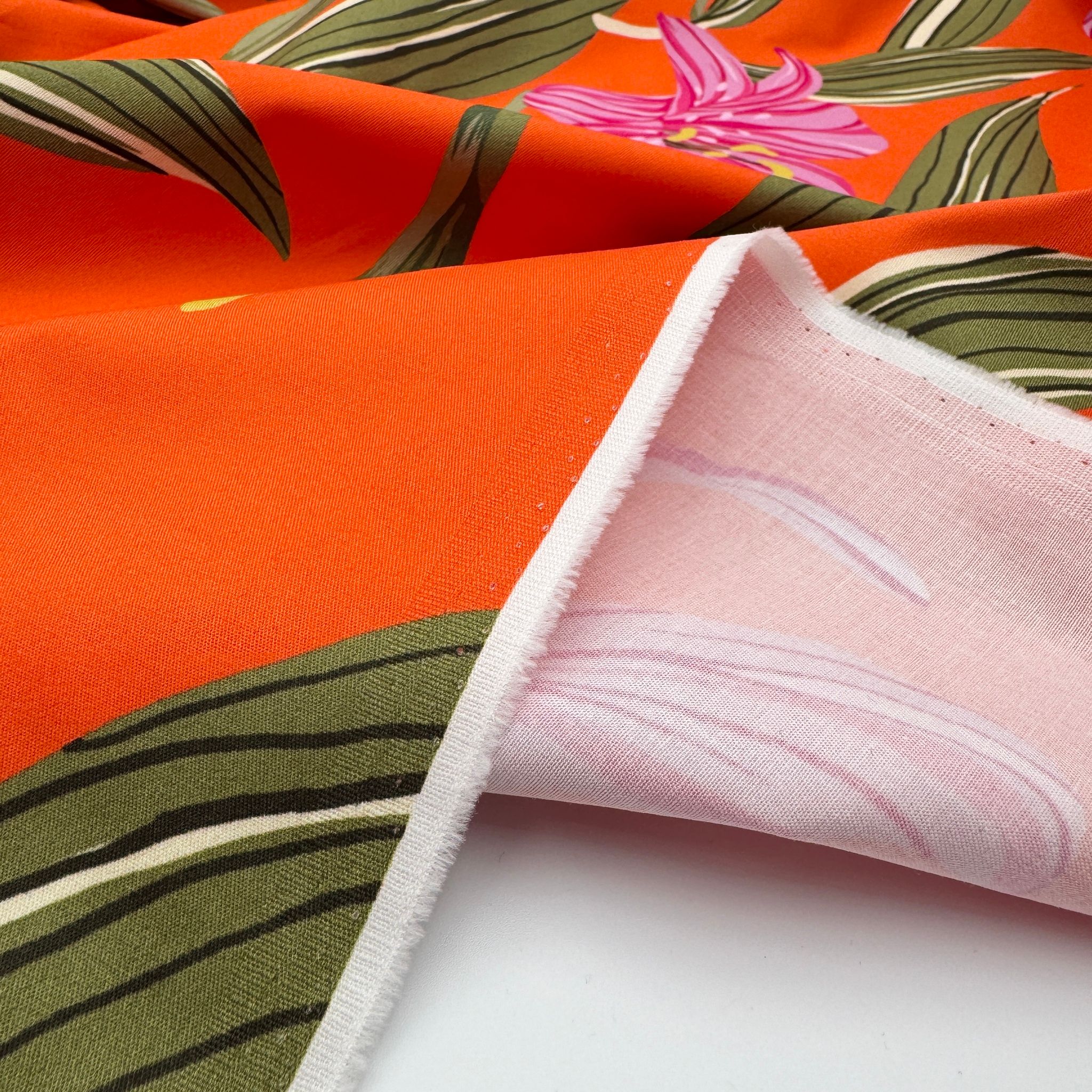 2m Bomull/elastan orange storblommig Hugo B***